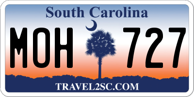 SC license plate MOH727