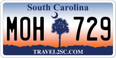 SC license plate MOH729
