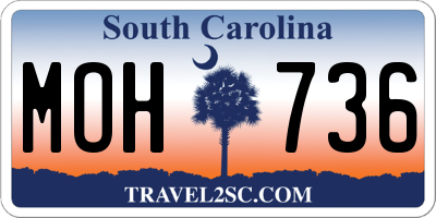SC license plate MOH736
