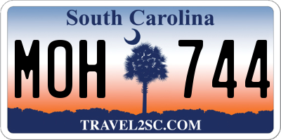 SC license plate MOH744