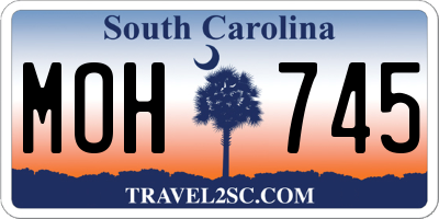 SC license plate MOH745