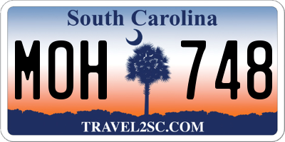 SC license plate MOH748