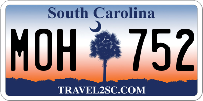 SC license plate MOH752