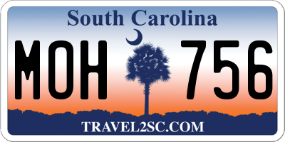 SC license plate MOH756