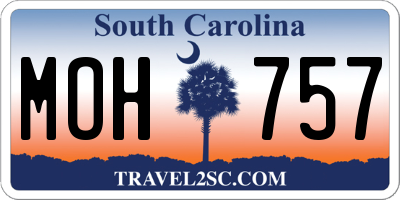 SC license plate MOH757