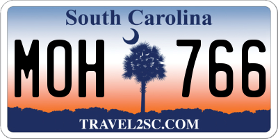 SC license plate MOH766