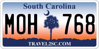 SC license plate MOH768