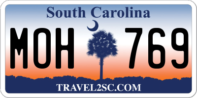 SC license plate MOH769