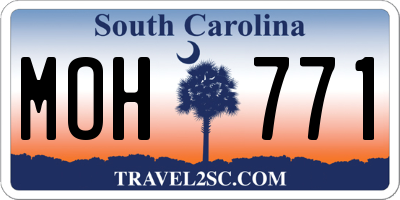 SC license plate MOH771