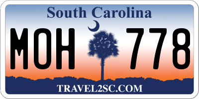 SC license plate MOH778