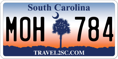 SC license plate MOH784