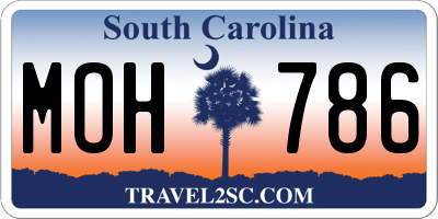 SC license plate MOH786
