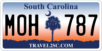 SC license plate MOH787