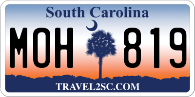 SC license plate MOH819
