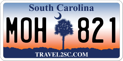 SC license plate MOH821