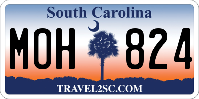 SC license plate MOH824