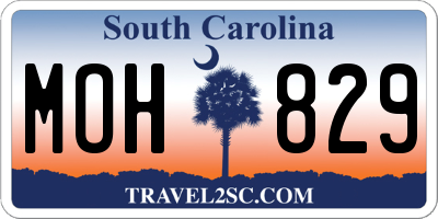 SC license plate MOH829