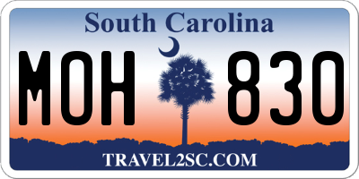 SC license plate MOH830
