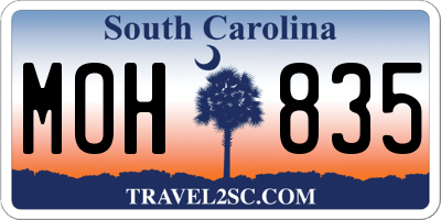 SC license plate MOH835