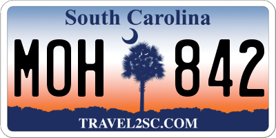 SC license plate MOH842