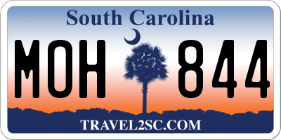 SC license plate MOH844