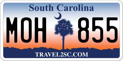 SC license plate MOH855