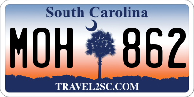SC license plate MOH862