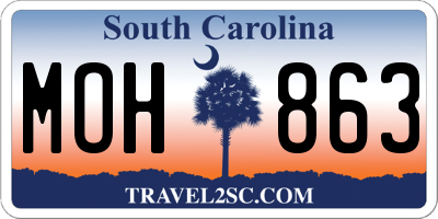 SC license plate MOH863