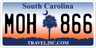 SC license plate MOH866