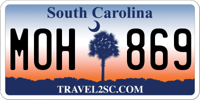 SC license plate MOH869