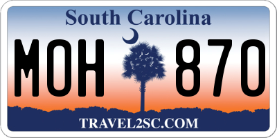 SC license plate MOH870