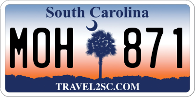 SC license plate MOH871