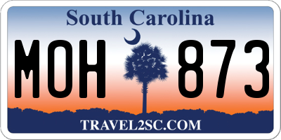 SC license plate MOH873