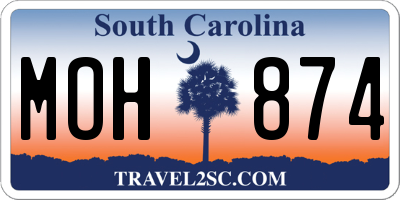 SC license plate MOH874