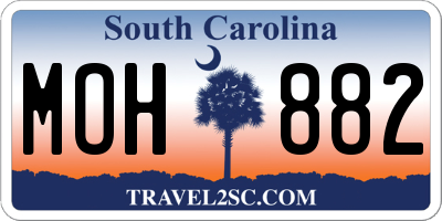 SC license plate MOH882