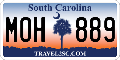 SC license plate MOH889