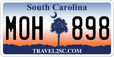 SC license plate MOH898