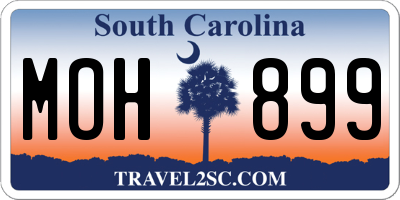 SC license plate MOH899