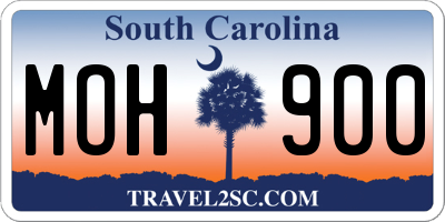 SC license plate MOH900