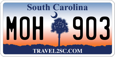 SC license plate MOH903
