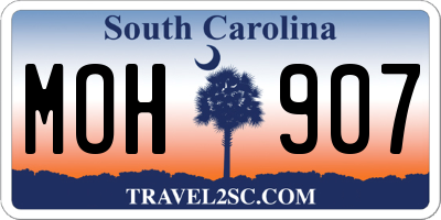 SC license plate MOH907