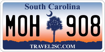SC license plate MOH908
