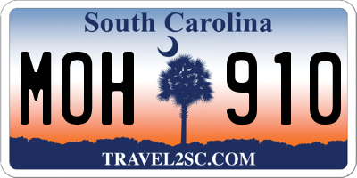 SC license plate MOH910