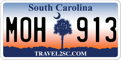 SC license plate MOH913