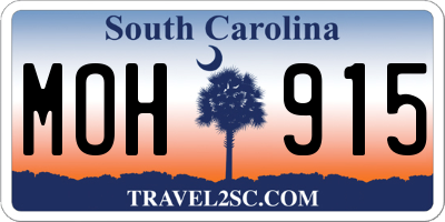 SC license plate MOH915