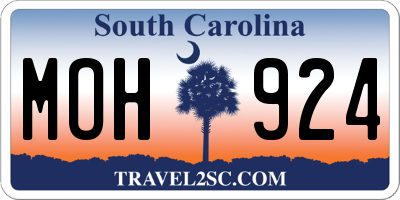 SC license plate MOH924