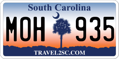 SC license plate MOH935
