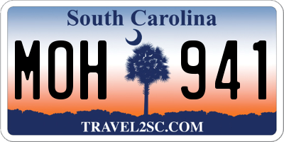 SC license plate MOH941