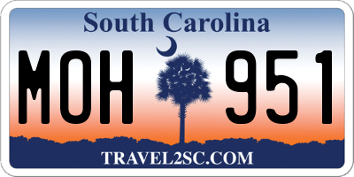 SC license plate MOH951