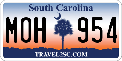 SC license plate MOH954
